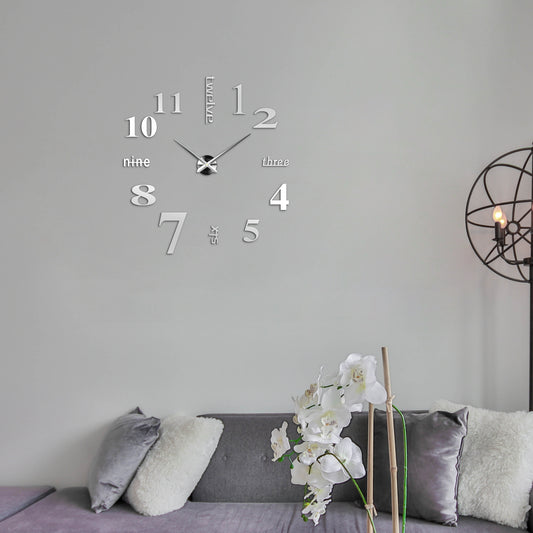 3D Sticker Number Wall Clock