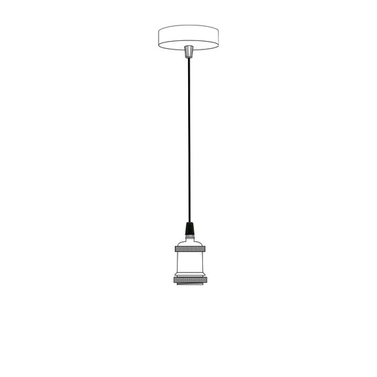 Vintage Ceiling Rose Pendant Fabric Flex Lamp Holder Fitting Light Kit ~5422
