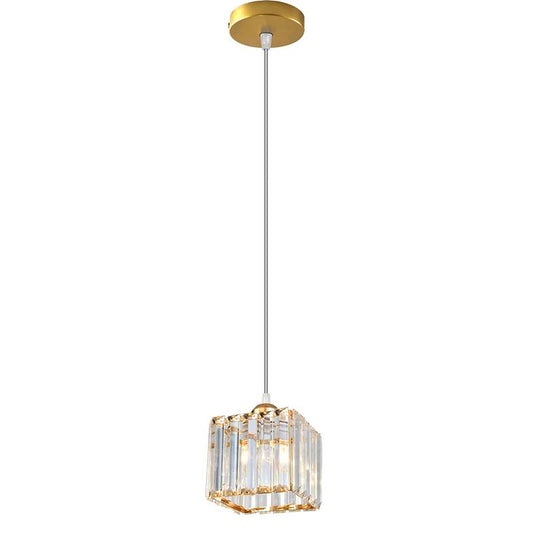 Crystal Shade Square Mini Pendant Kitchen Island Light