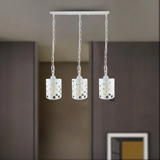 Industrial Vintage Retro Drum Cylinder shape white Metal Ceiling 3 way rectangle Pendant cage Lights E27~3999