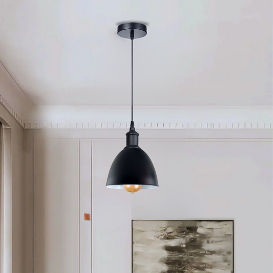 Industrial Vintage Retro adjustable Ceiling Black Pendant Light with E27 Uk Holder~4032