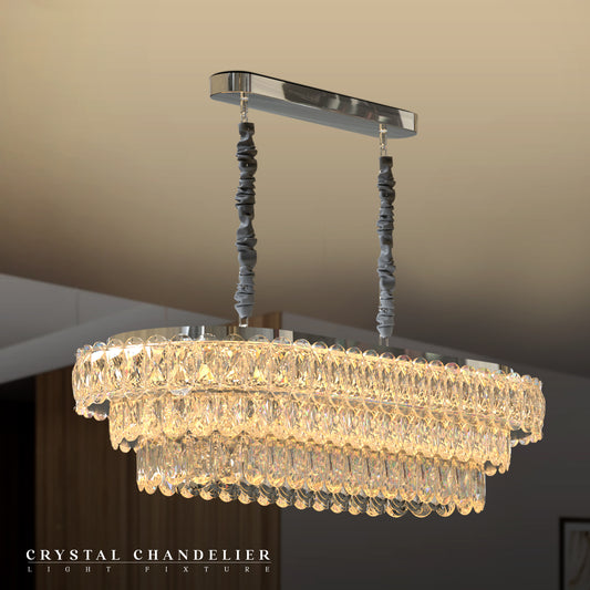 Crystal Oval Droplet Ceiling Chandelier ~5424