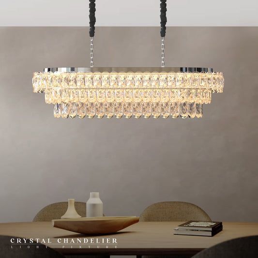 Crystal Oval Droplet Ceiling Chandelier ~5424