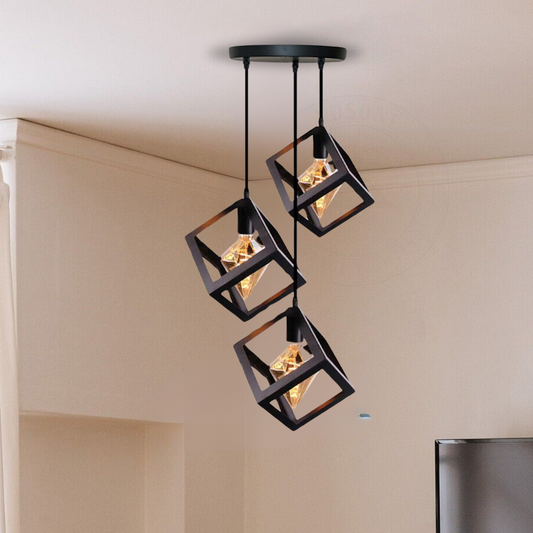 black ceiling 3 light pendant light