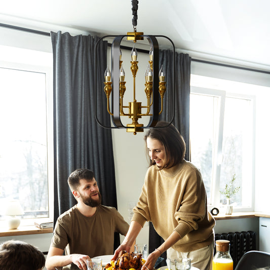 Metal Lantern Chandelier