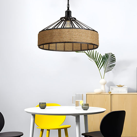 Hemp covered Metal Lampsade for dining room