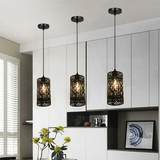 Industrial Vintage Ratio Adjustable Pendant Hanging Pendant Lighting, E27 Metal Brushed Copper Cage~3931