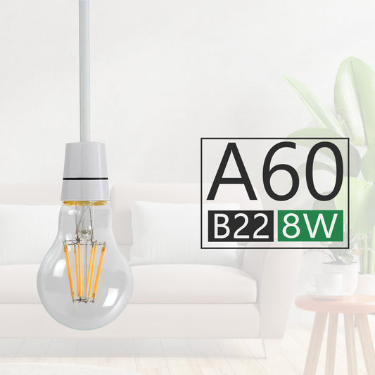 A60 B22 8W Dimmable Light Bulb Vintage Filament Classic LED~4074