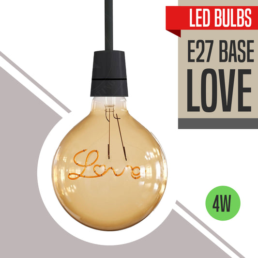 LED Soft Light G125 E27 Love 4W Filament Glass Retro Warm White