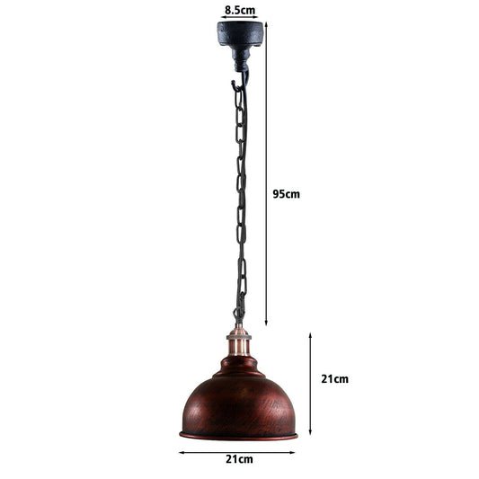 Industrial Vintage Ceiling Light Rustic Red Metal Conduit Retro Pendant Lamp~1258 - LEDSone UK Ltd