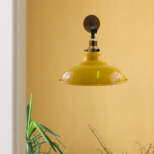 Yellow Shade With Adjustable Curvy Swing Arm Wall Light Fixture Loft Style Industrial Wall Sconce~3467 - LEDSone UK Ltd