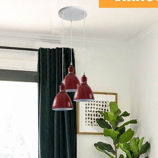 Retro Industrial Ceiling Lighting 3-way cluster Ceiling Pendant Light with E27 Base, Modern Ceiling Lighting Shade for Bedroom kitchen island Hallway Office Coffee Shop.