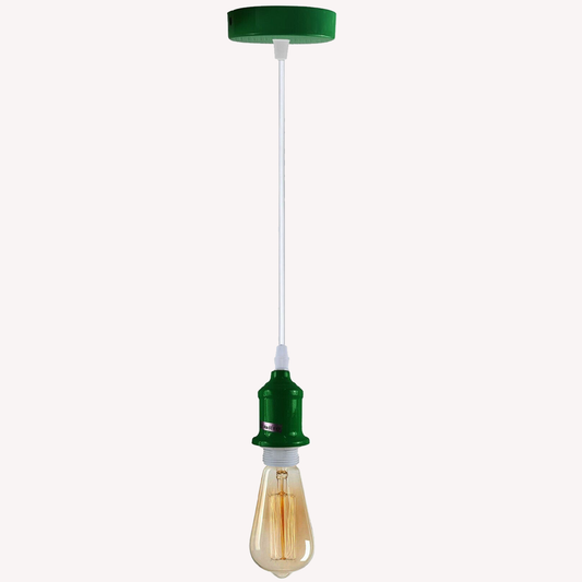 E27 Pendant Holder Ceiling Light Fitting Vintage Industrial Green