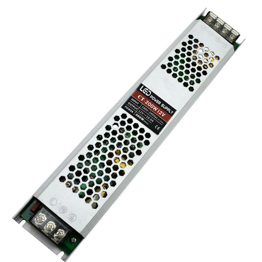 DC12V 200W Ultra Slim LED Driver Power Supply Transformer 240V for LED Strip~2355 - LEDSone UK Ltd