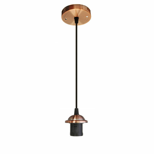 Copper E27 PVC Ceiling Rose Pendant Light~3135 - LEDSone UK Ltd