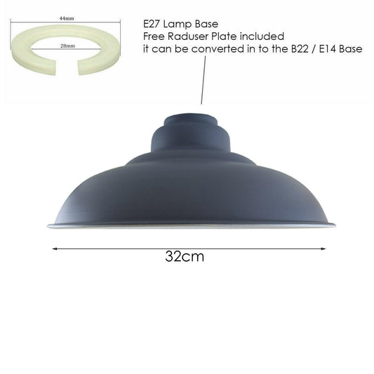 320mm Wide Curvy Pendant Industrial Style Gloss Modern Metal Indoor Light Lampshade~1385 - LEDSone UK Ltd