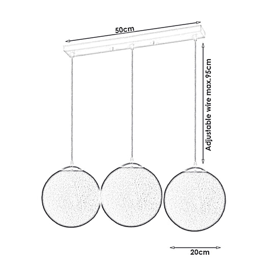 Green Chandeliers Ceiling Lights Nordic Creative Round Hemp Ball Hand Woven Rattan~1880 - LEDSone UK Ltd