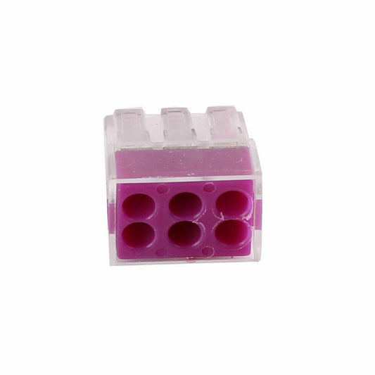 6 Way Connector Wire Pole Push Reusable Terminal Block Electric Cable~2039 - LEDSone UK Ltd