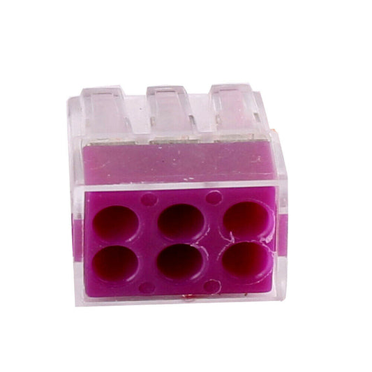 6 Way Connector Wire Pole Push Reusable Terminal Block Electric Cable~2039 - LEDSone UK Ltd