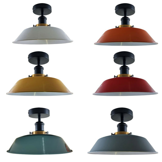 Modern Industrial Ceiling Light Fitting Flush Mount Light Metal Shade~1228 - LEDSone UK Ltd