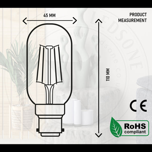 Ampoule à filament vintage à intensité variable LED 4W T45 B22 ~ 3084