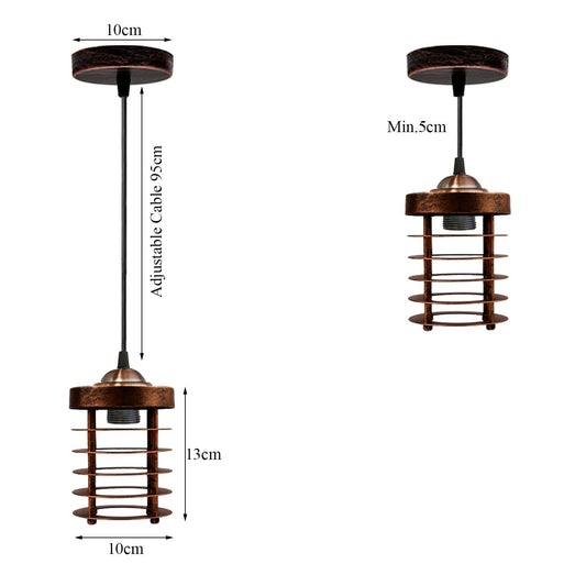 Industrial Vintage Pendant Light Retro Hanging Spiral Cage Mini~1442 - LEDSone UK Ltd