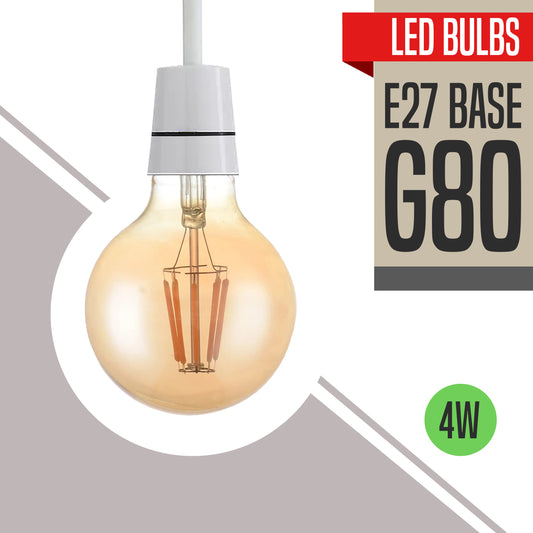 E27 4W G80 Dimmable LED Vintage Filament Classic Light Bulb