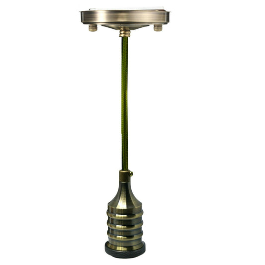 Green Brass E27 Bulb Holder Industrial Pendant Light~3144 - LEDSone UK Ltd