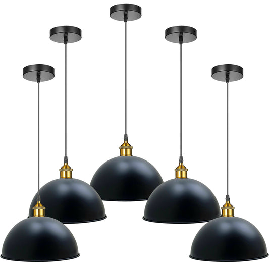 40cm Black Metal Dome Pendant Light~1845 - LEDSone UK Ltd