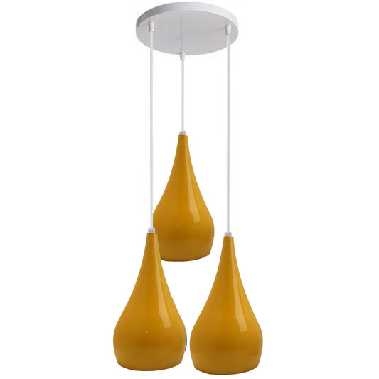 Colour Shade Chandelier Pendant Ceiling Light Yellow~1911 - LEDSone UK Ltd