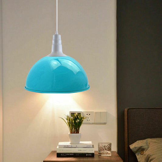 2 Pack Vintage Industrial Blue Ceiling Pendant Lights - Application image