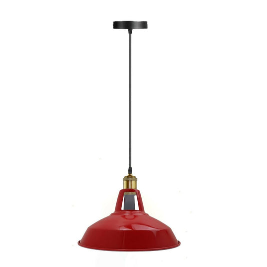 Modern Red Colour Lampshade Industrial Retro Style Metal Ceiling Pendant Lightshade~2557 - LEDSone UK Ltd