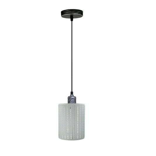 Vintage Industrial White Metal Ceiling Pendant Pattern Shade Hanging M –  LEDSone UK Ltd