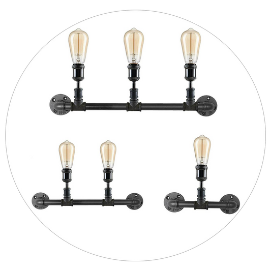 Vintage Industrial Pipe Light Rustic Wall Steampunk Metal Wall Light kits~1243 - LEDSone UK Ltd