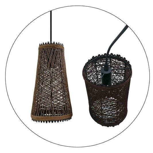 Modern Pendant Light Rattan Wicker Basket Ceiling Pendant Light Kit~1332 - LEDSone UK Ltd