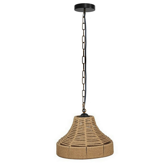 LEDSone industrial Bell Shape Ceiling Pendant Light Hemp Rope Hanging Light E27 Lamp Shade~1533 - LEDSone UK Ltd