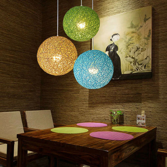 Modern Wicker Rattan Lampshade Ceiling Pendant Lamp Hanging Decoration Lamp~1882 - LEDSone UK Ltd