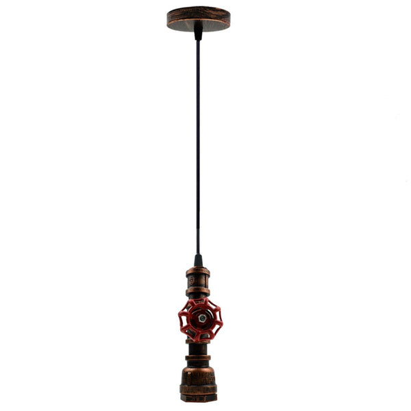 Rustic Red Color Chandelier Ceiling Light Water Pipe E27 Loft