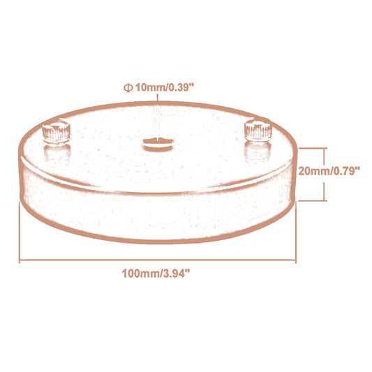 Single Point Yellow Brass Color Outlet Ceiling Hook Ring Plate Perfect for fabric flex cable~2663 - LEDSone UK Ltd