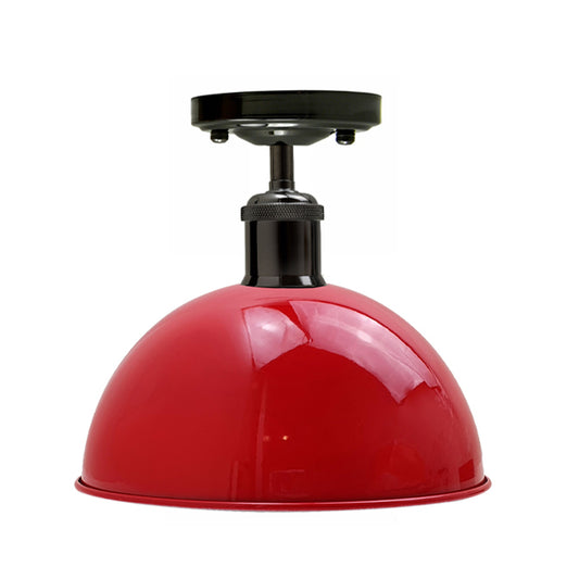 Vintage Industrial Loft Style Metal Ceiling Light Modern Red Dome Pendant Lampshade~1638 - LEDSone UK Ltd