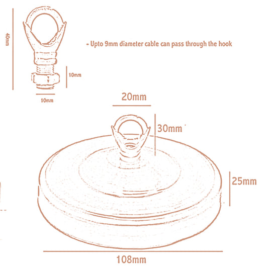 White Color 108mm Diameter Ceiling Rose Hook Plate Light Fitting Chandelier~2644 - LEDSone UK Ltd