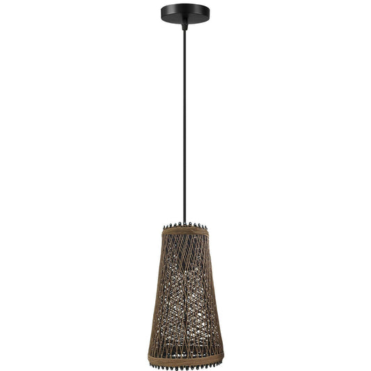 Modern Pendant Light Rattan Wicker Basket Ceiling Pendant Light Kit~1332 - LEDSone UK Ltd