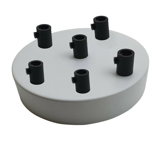 6 Outlet White Metal Ceiling Rose 120x25mm - Shop for LED lights - Transformers - Lampshades - Holders | LEDSone UK