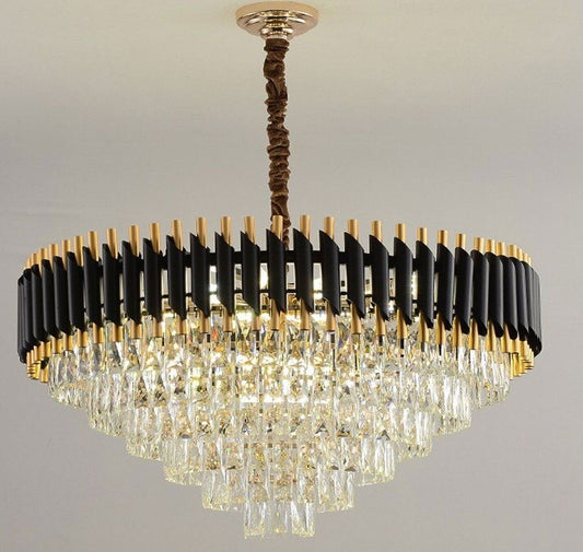 Modern Crystal Black Gold Chandeliers For Ceiling & Wall ~4118