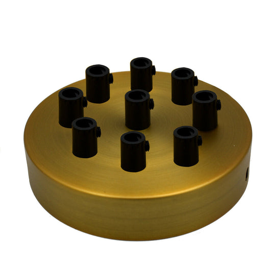 9 Outlet Yellow Brass Metal Ceiling Rose 120x25mm - Shop for LED lights - Transformers - Lampshades - Holders | LEDSone UK