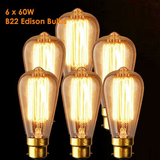 6 Pack Dimmable B22 60W Edison Vintage Filament Candle Pearl Shaped Light Lamp Bulb - Shop for LED lights - Transformers - Lampshades - Holders | LEDSone UK