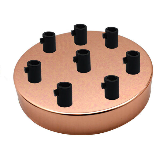 8 Outlet Rose Gold Metal Ceiling Rose 120x25mm - Shop for LED lights - Transformers - Lampshades - Holders | LEDSone UK