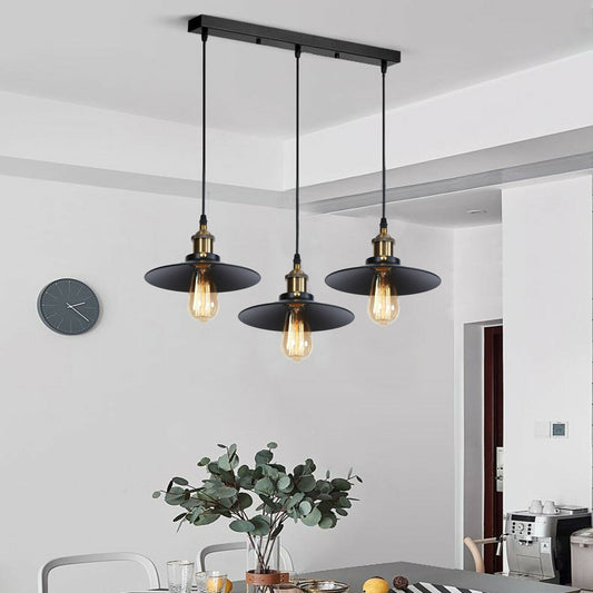 3 Way Modern Black Ceiling Pendant Cluster Light Fitting Industrial Pendant Lampshade~2137 - LEDSone UK Ltd