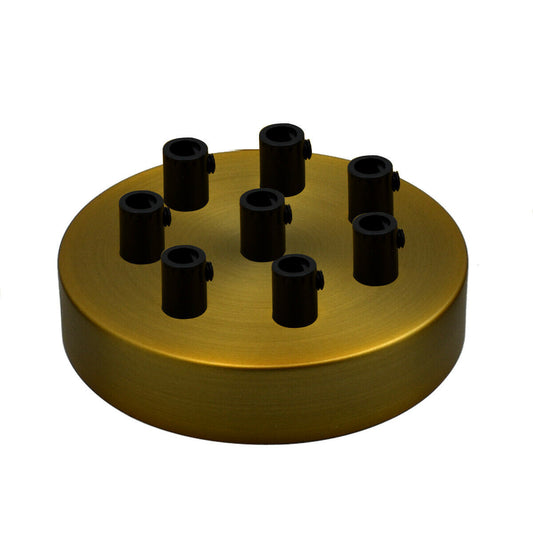 8 Outlet Yellow Brass Metal Ceiling Rose 120x25mm - Shop for LED lights - Transformers - Lampshades - Holders | LEDSone UK