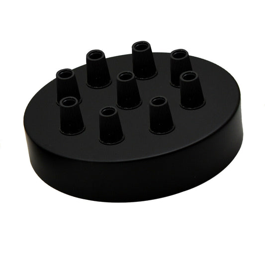 9 Outlet Black Metal Ceiling Rose 120x25mm - Shop for LED lights - Transformers - Lampshades - Holders | LEDSone UK